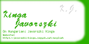 kinga javorszki business card